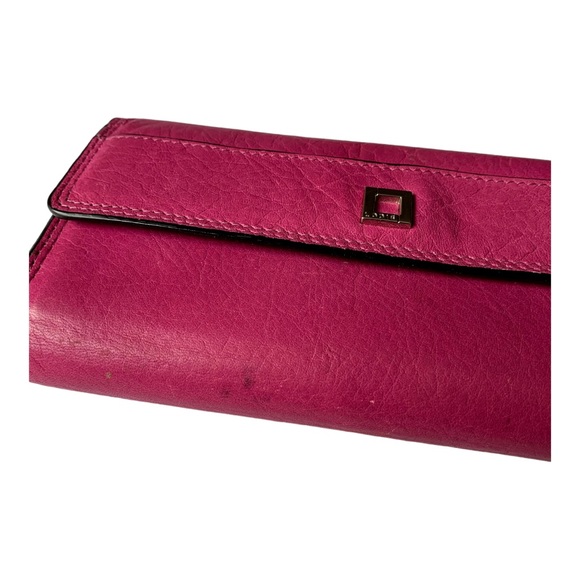 Lodis Magenta Pink Full Size Clutch Style Leather Wallet - Picture 10 of 10
